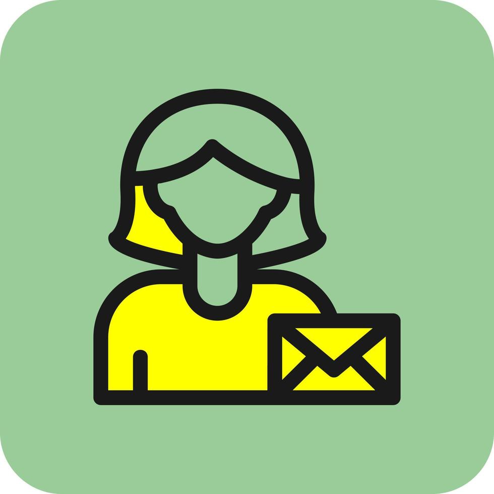Woman with Envelope Vector Icon Design