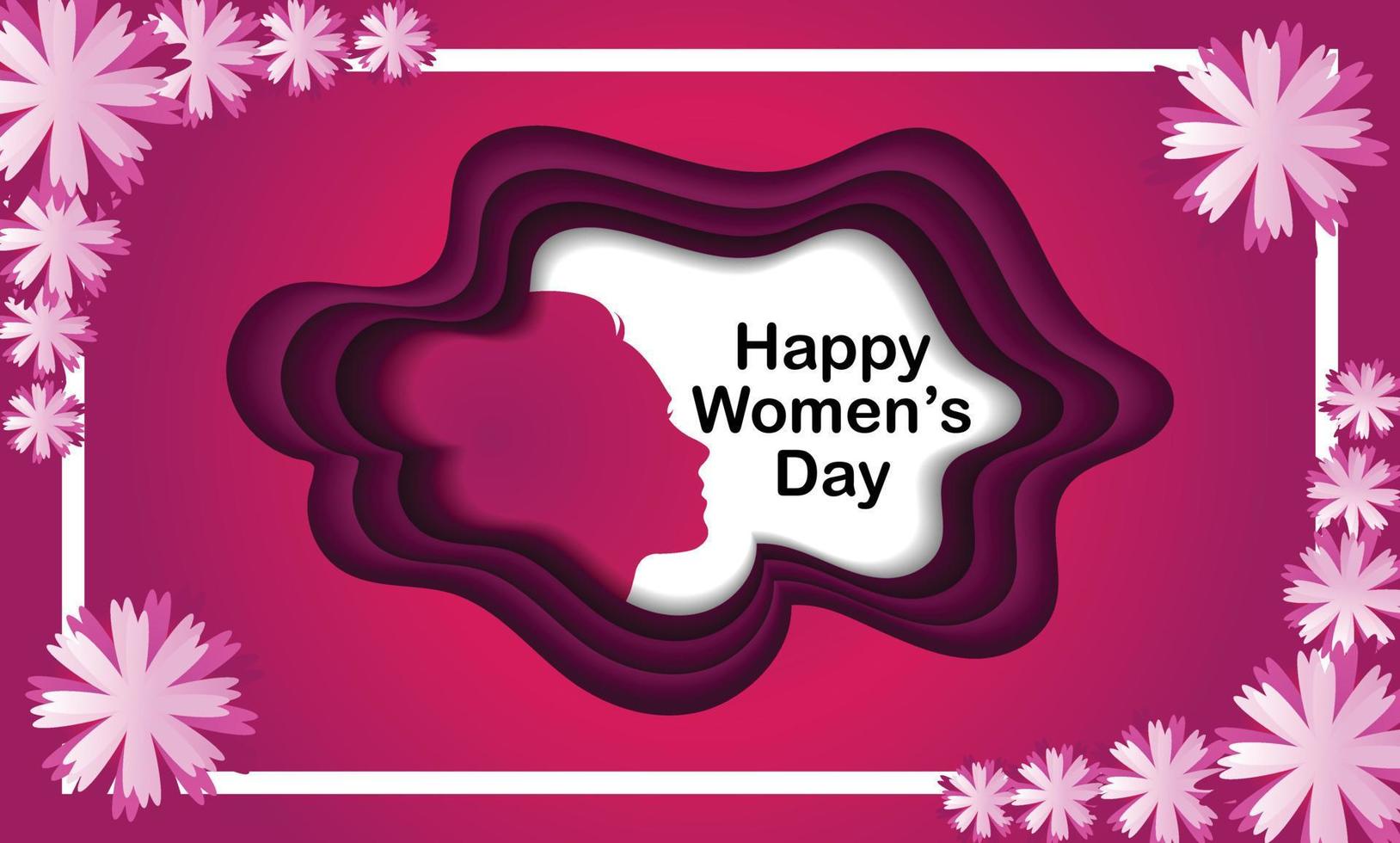 Happy women's day wish card, social post, 8 march international women's day post card vector