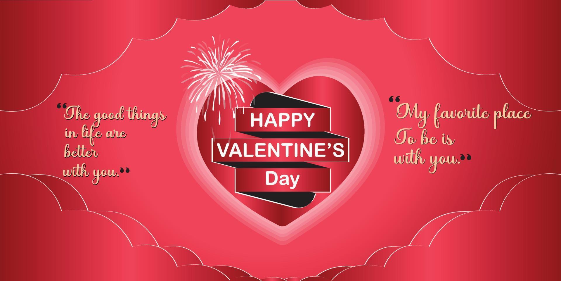 Happy Valentine's Day wish card vector