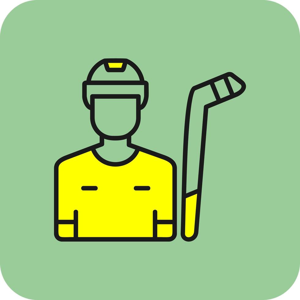 Hockey Player Vector Icon Design