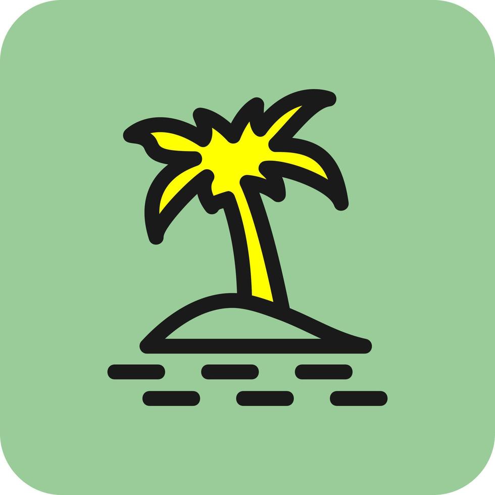 diseño de icono de vector de isla de palma