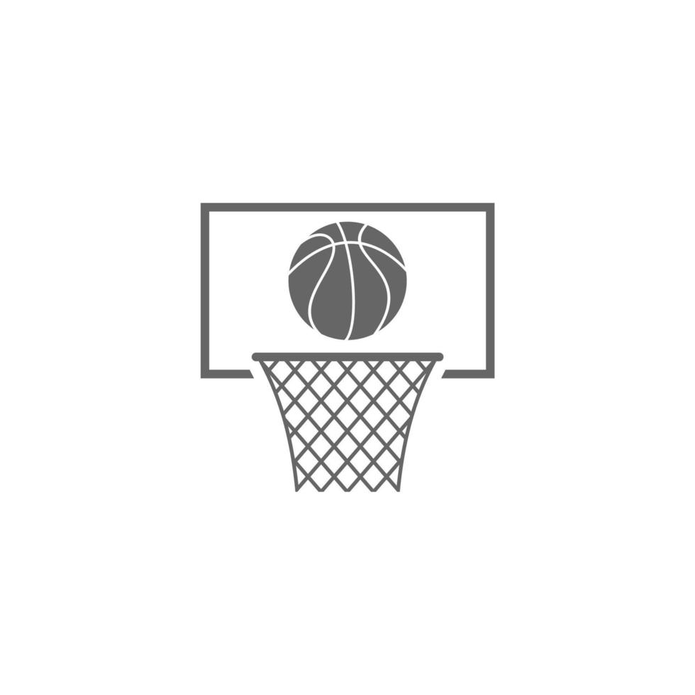 basketball hoop and basketball simple icon vector