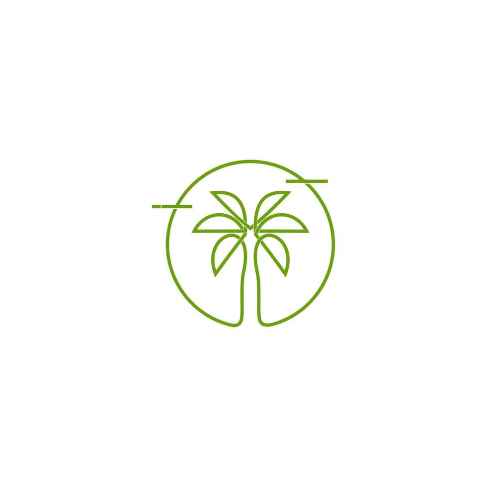 palmera, icono, logo, vector, ilustración, silueta, línea arte, sencillo y moderno vector