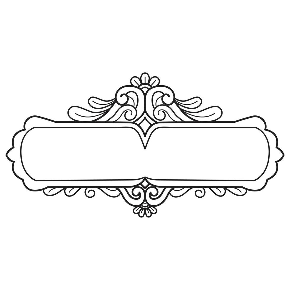 Ivy frame hand drawn for adult coloring book vector