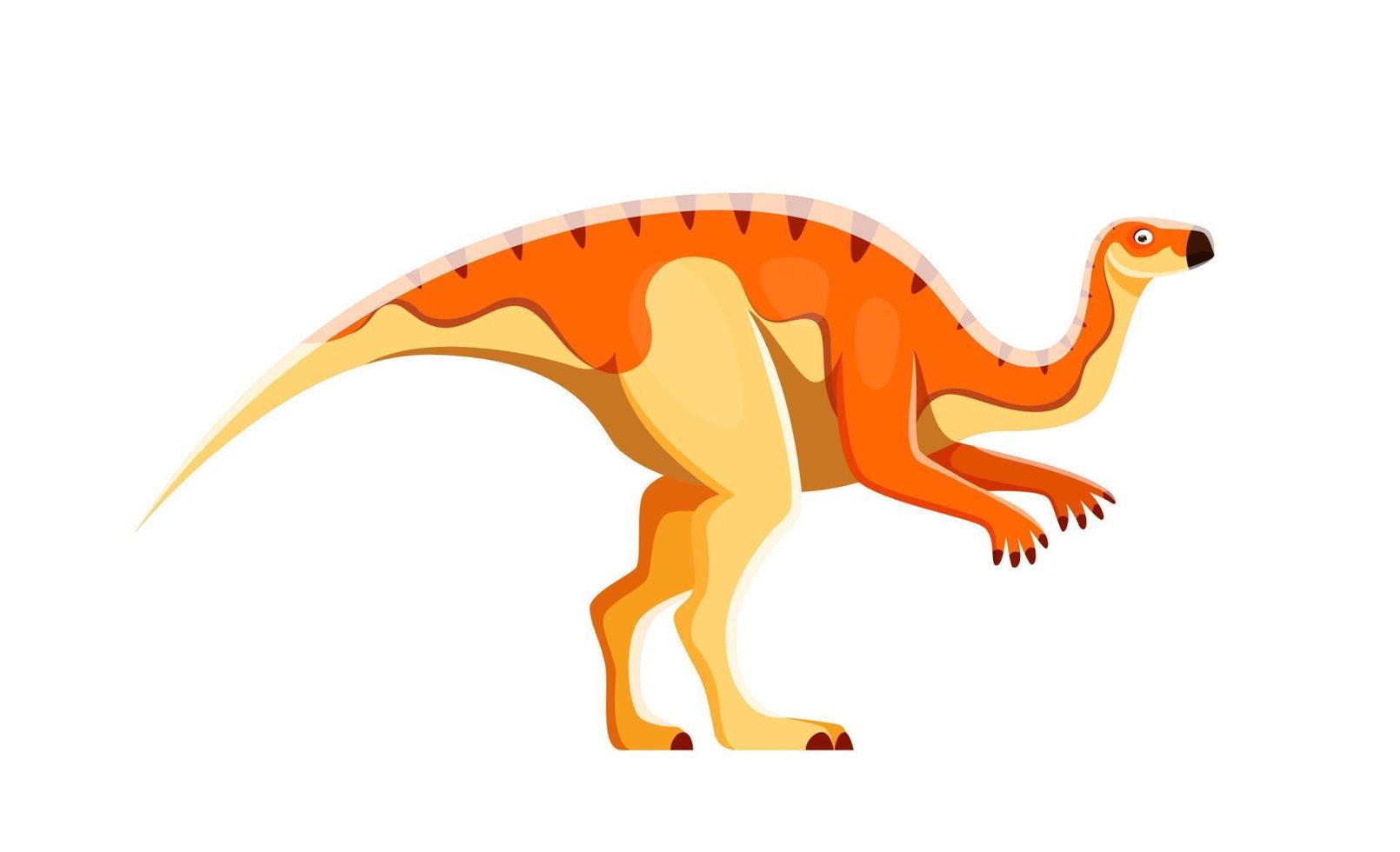 dibujos animados Probactrosaurio dinosaurio cómico personaje vector