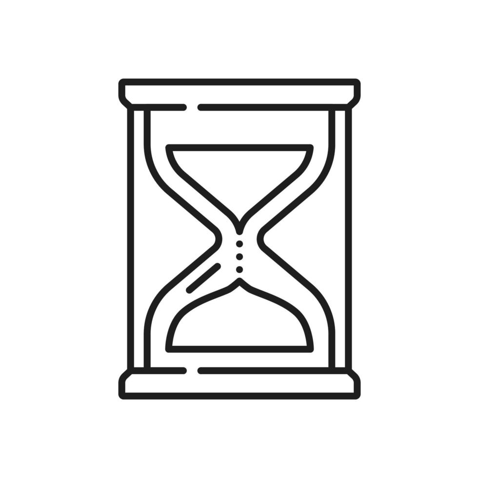 Sand watch isolated outline hourglass timer icon vector