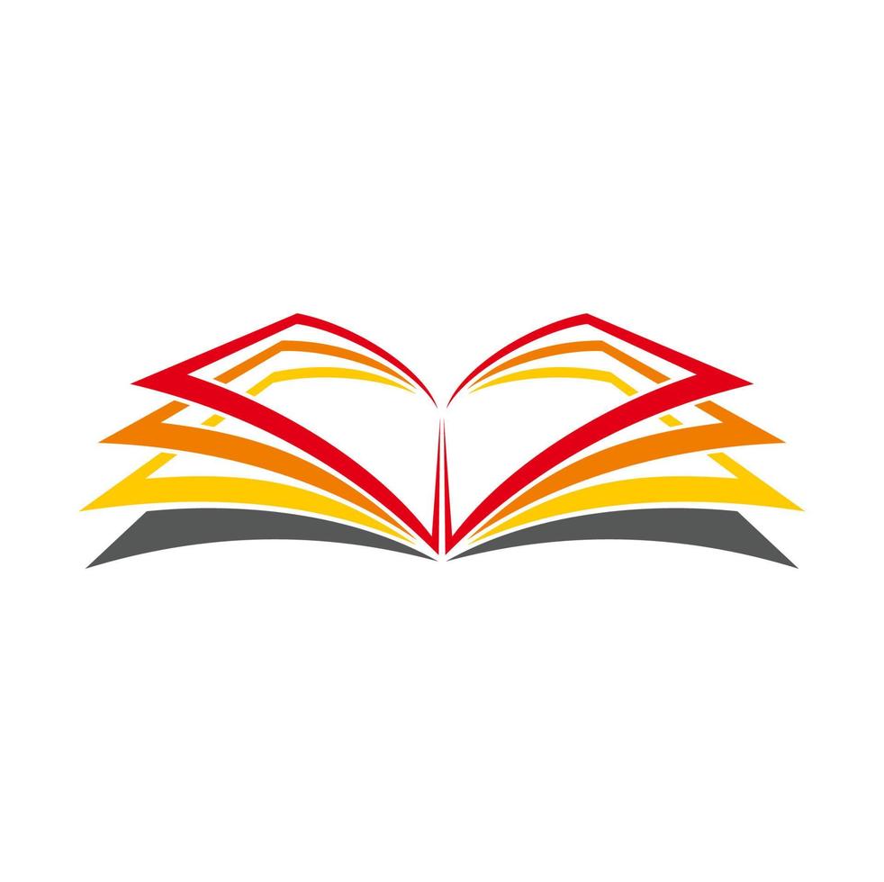 Opened book, textbook or diary icon or emblem vector