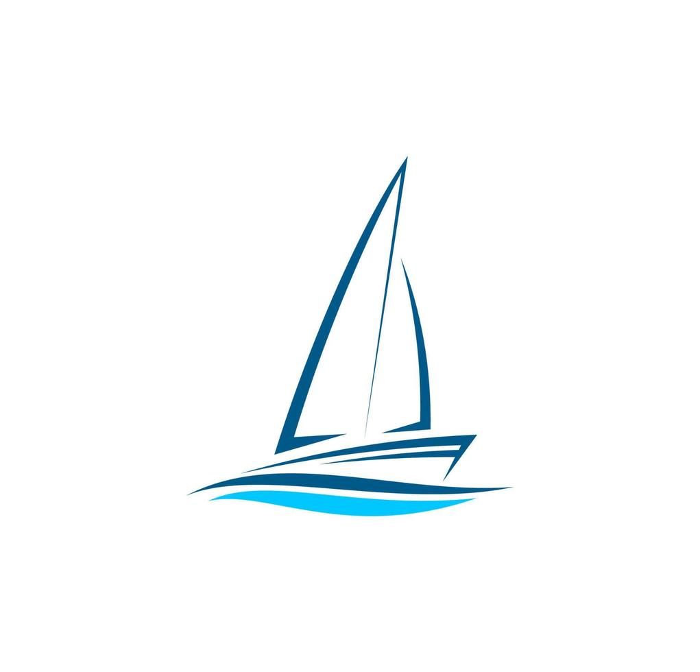 Yacht boat, sea leisure or sailing regatta icon vector