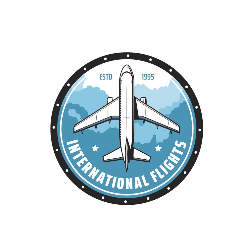 International flights, airlines or airplane travel vector