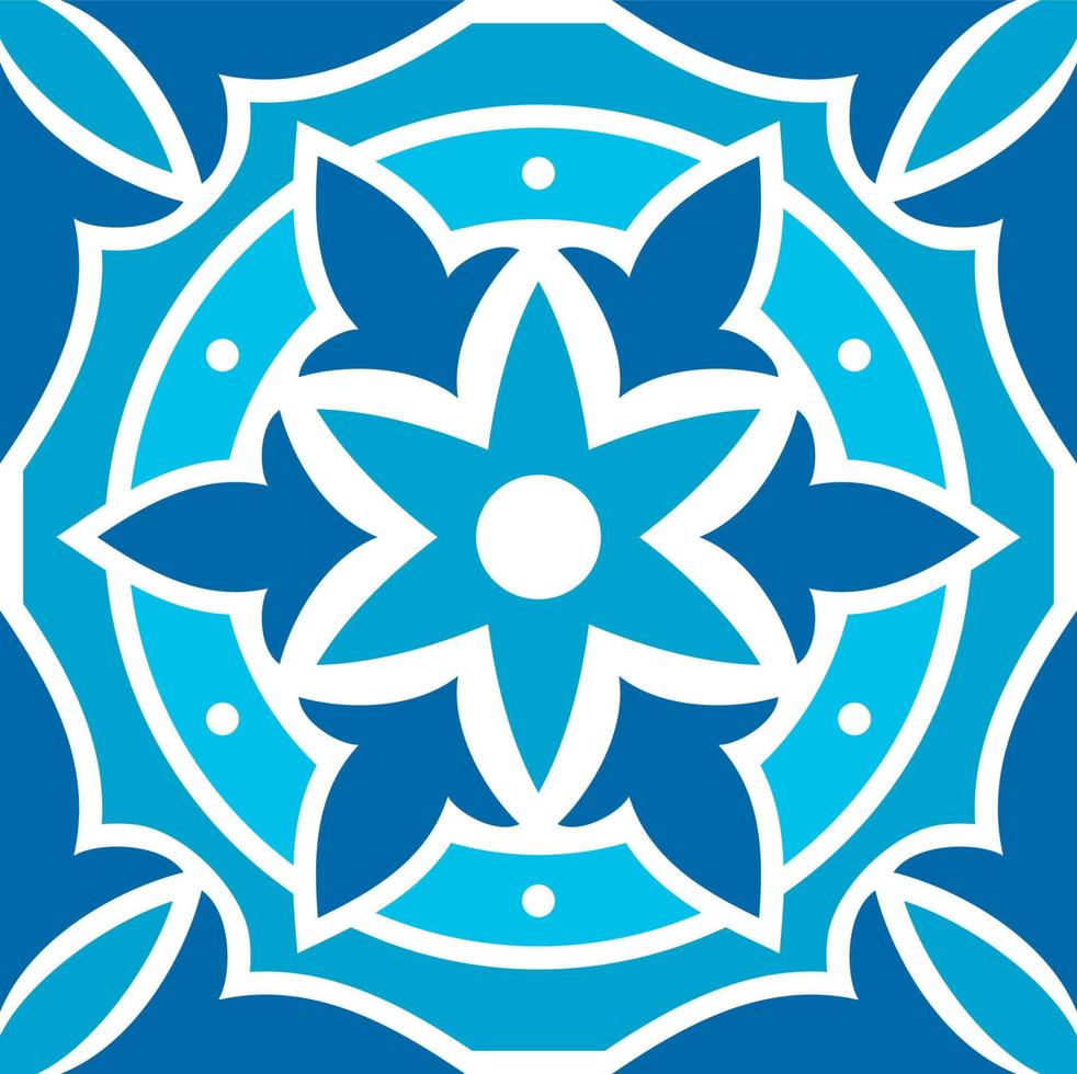 Moroccan Azulejo majolica, talavera tile pattern vector