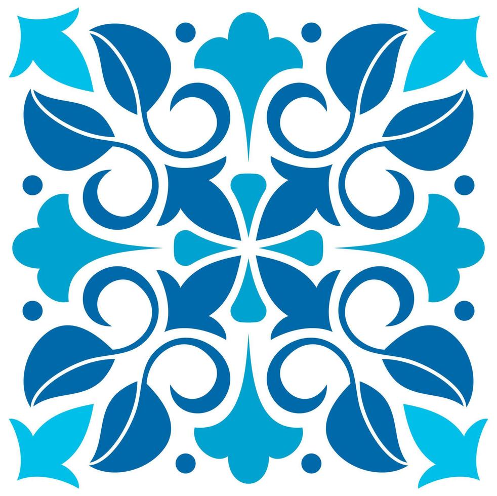 Traditional Moroccan Azulejo tile majolica damask vector