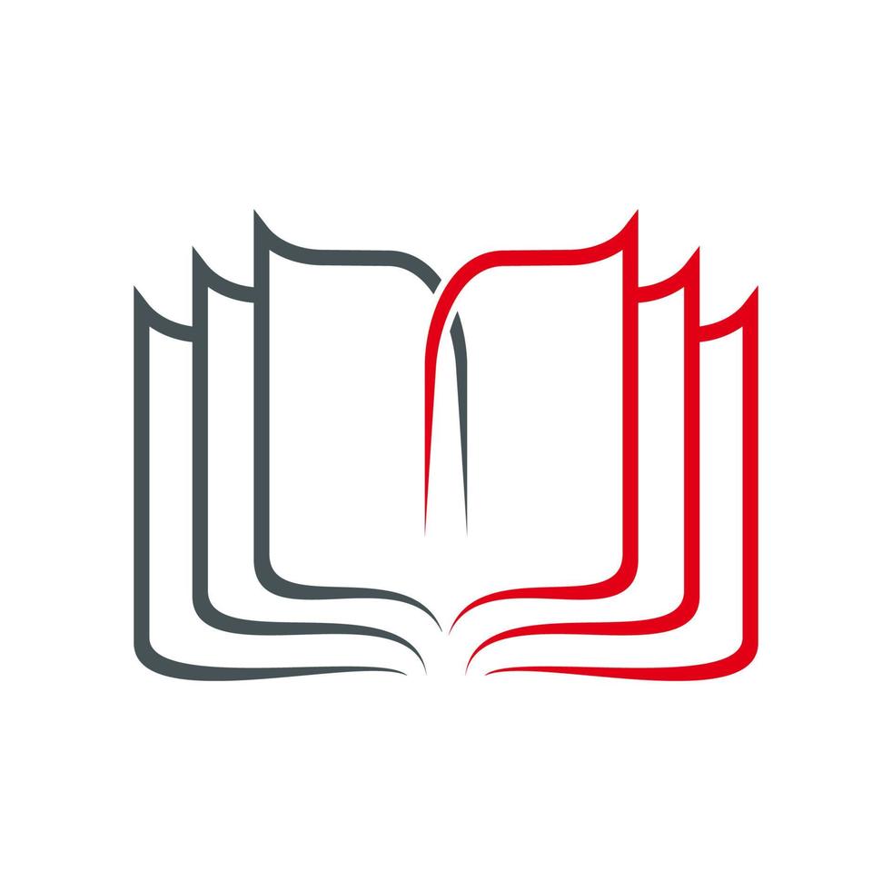 Opened textbook or book icon, simple symbol vector