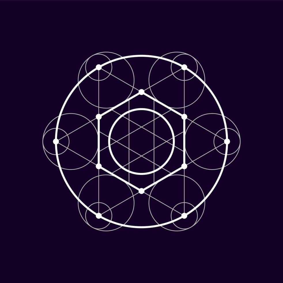 Round shape geometric mystic boho design element vector