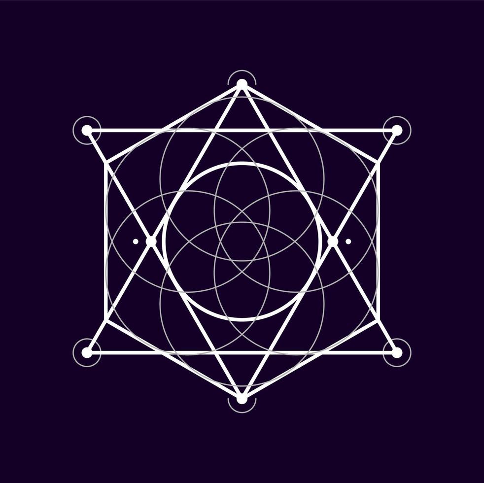 Alchemy sacred sign, geometric mystic shape vector