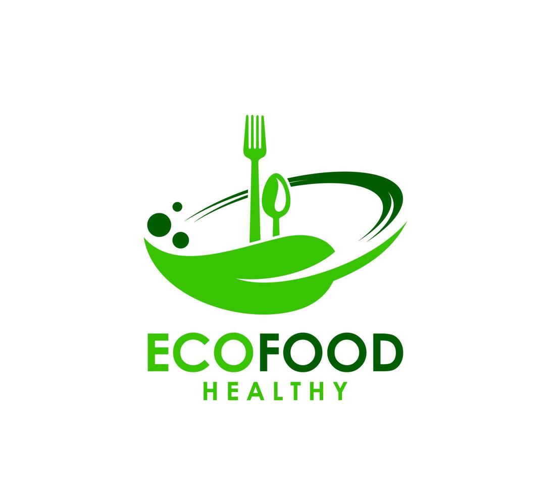 Healthy eco food, natural nutrition product icon vector