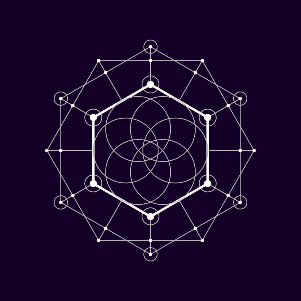 Sacred sign geometric boho tattoo mystic symbol vector