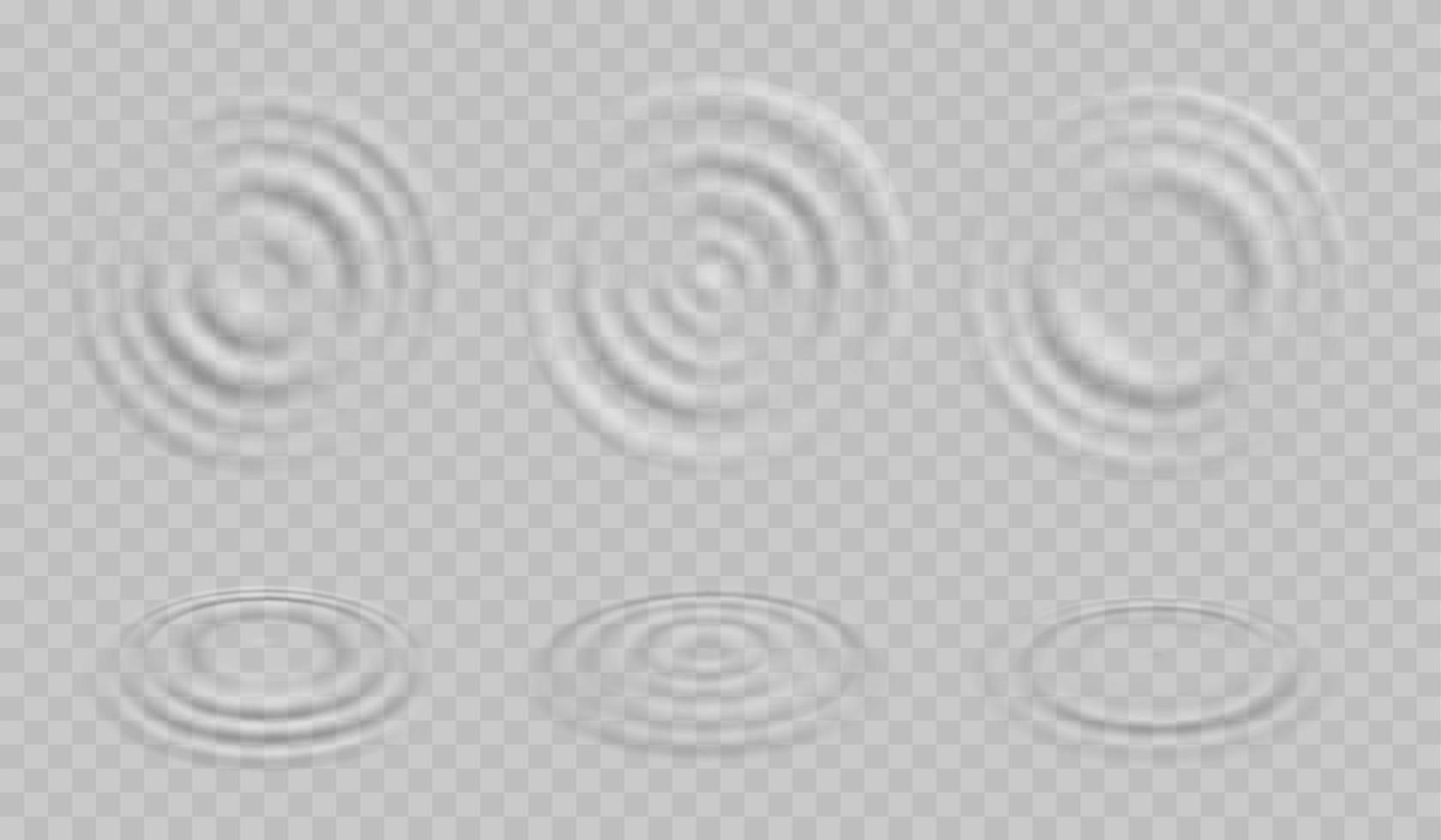 Ripple water, rain drop circular waves top view vector