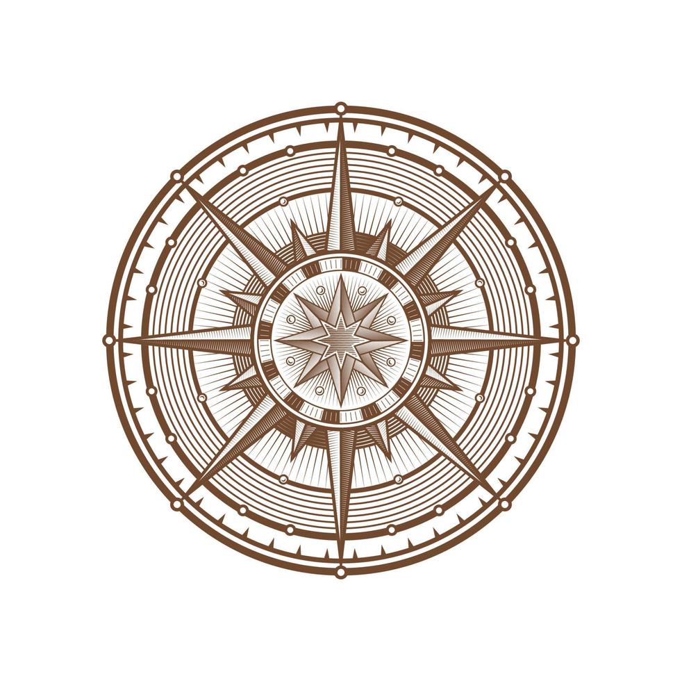 Compass, wind rose geography, navigation symbol vector