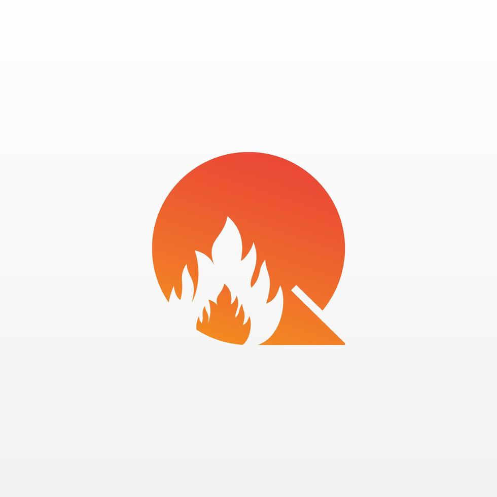 Flame Letter Q Logo Design Vector Template. Beautiful Logotype Design For Fire Flames Company Branding.