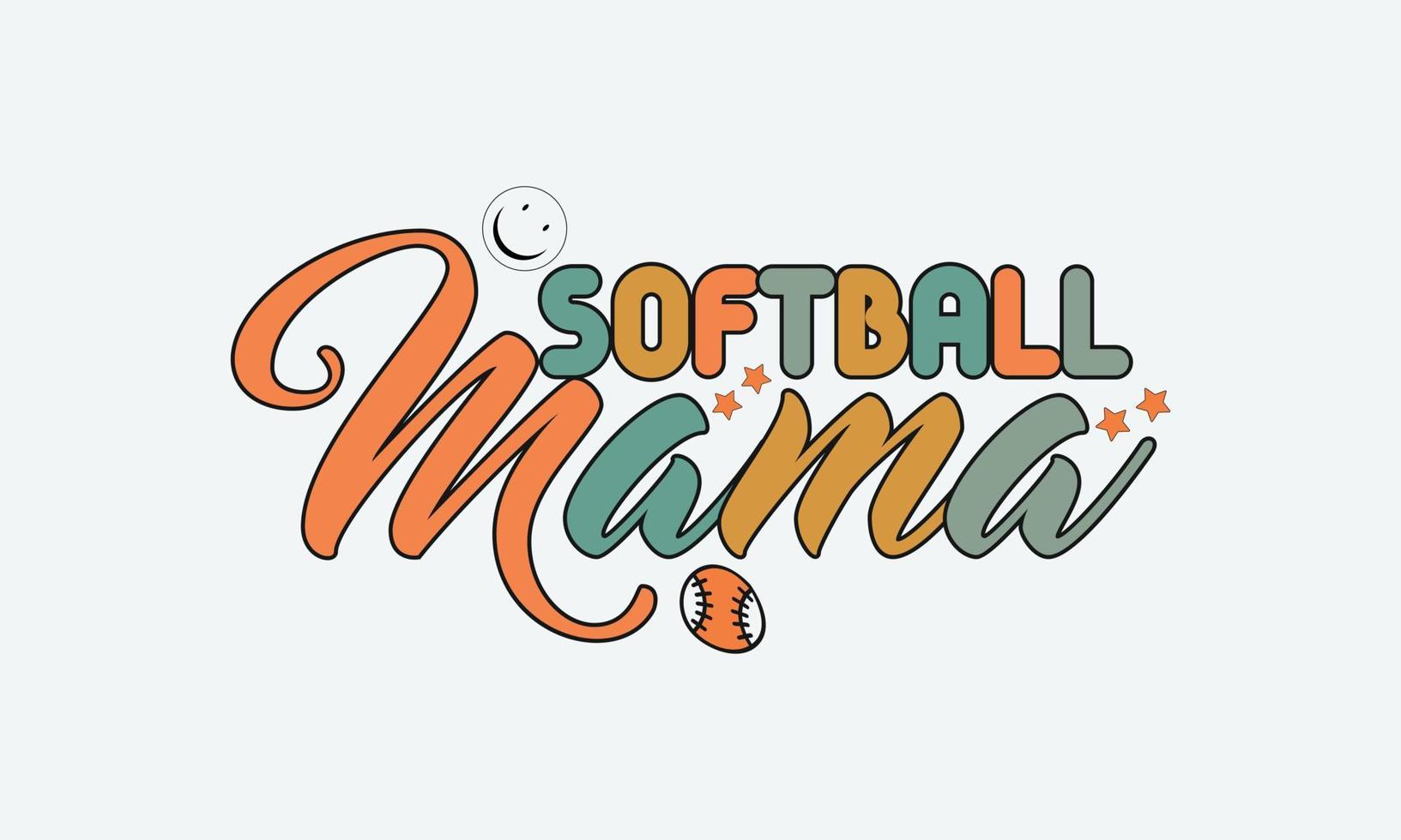 Softball Mama baseball t-shirt design, Baseball t-shirt design vector, Typography baseball t-shirt design vector