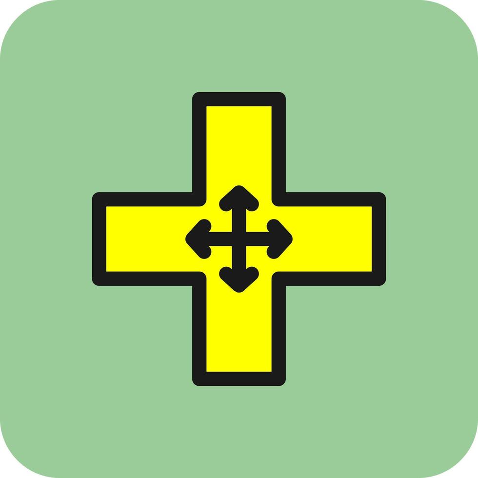 Four Way Intersection Vector Icon Design