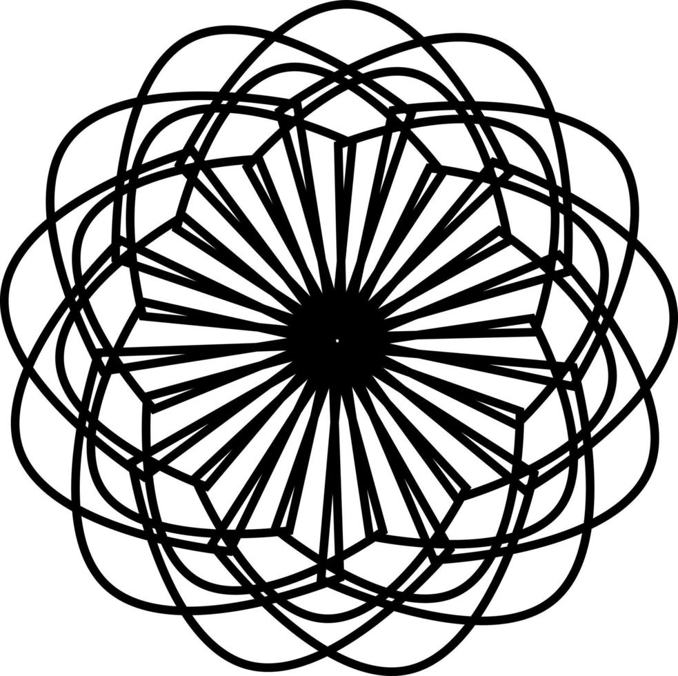black and white abstract spiral mandala art design. Bring your designs to life with this stunning Abstract Geometric Mandala Flower Illustration design vector