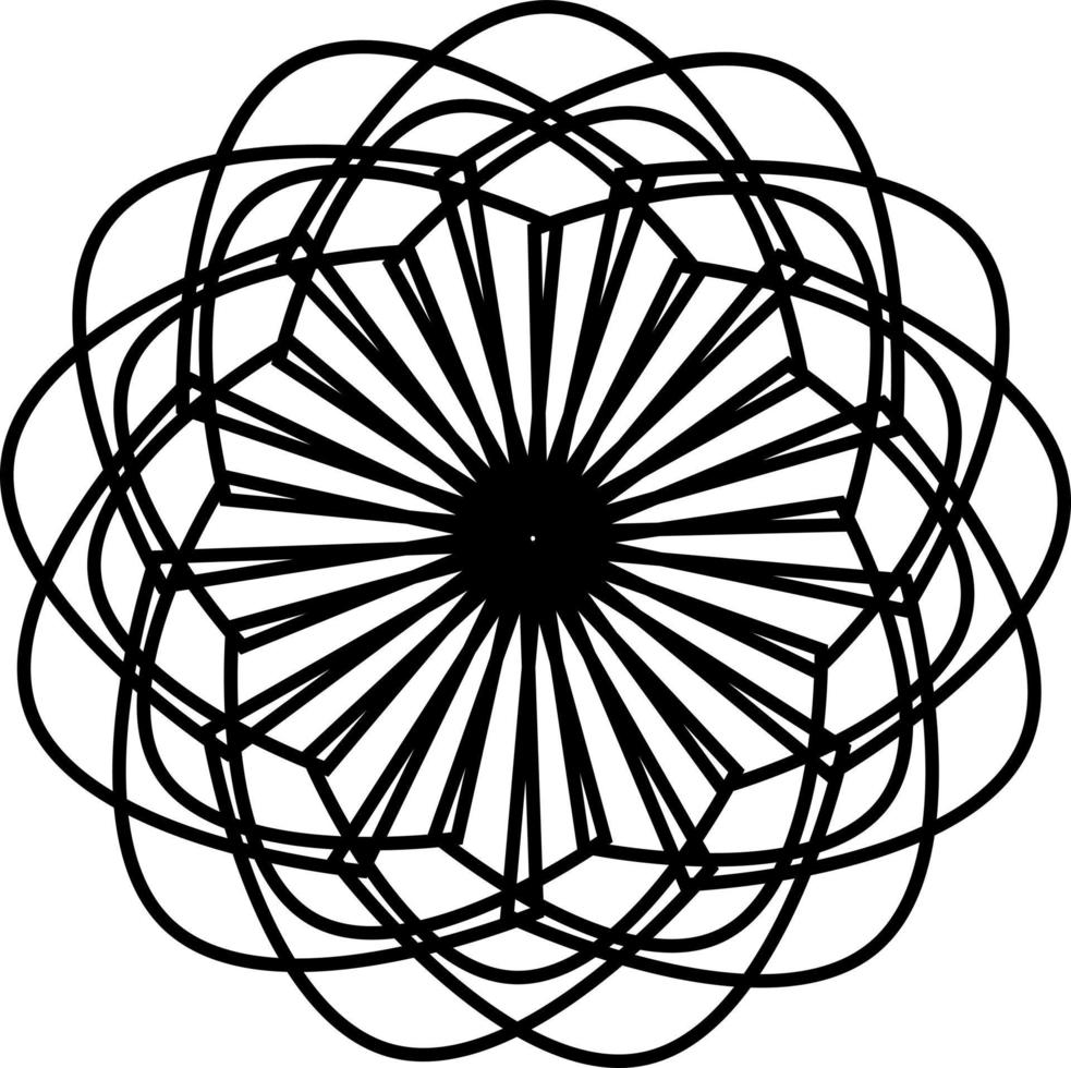 negro y blanco resumen espiral mandala Arte diseño. traer tu diseños a vida con esta maravilloso resumen geométrico mandala flor ilustración diseño vector