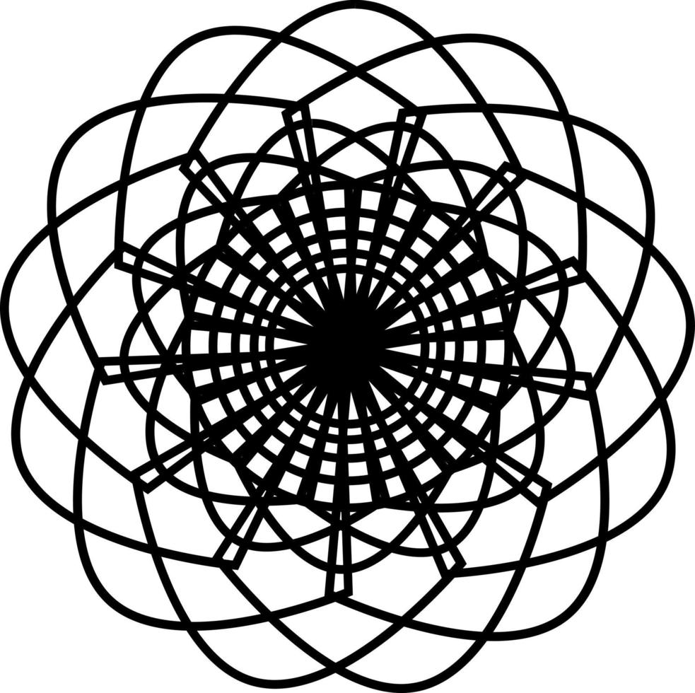 black and white abstract spiral mandala art design. Bring your designs to life with this stunning Abstract Geometric Mandala Flower Illustration vector