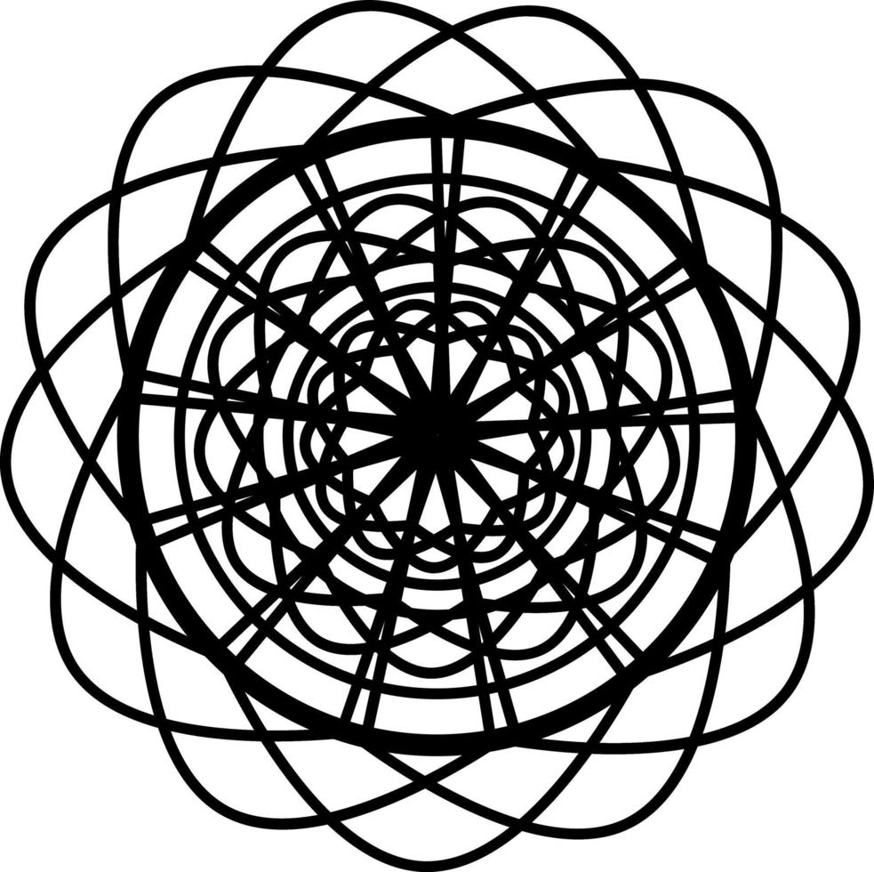 black and white abstract spiral mandala art design. Bring your designs to life with this stunning Abstract Geometric Mandala Flower Illustration vector