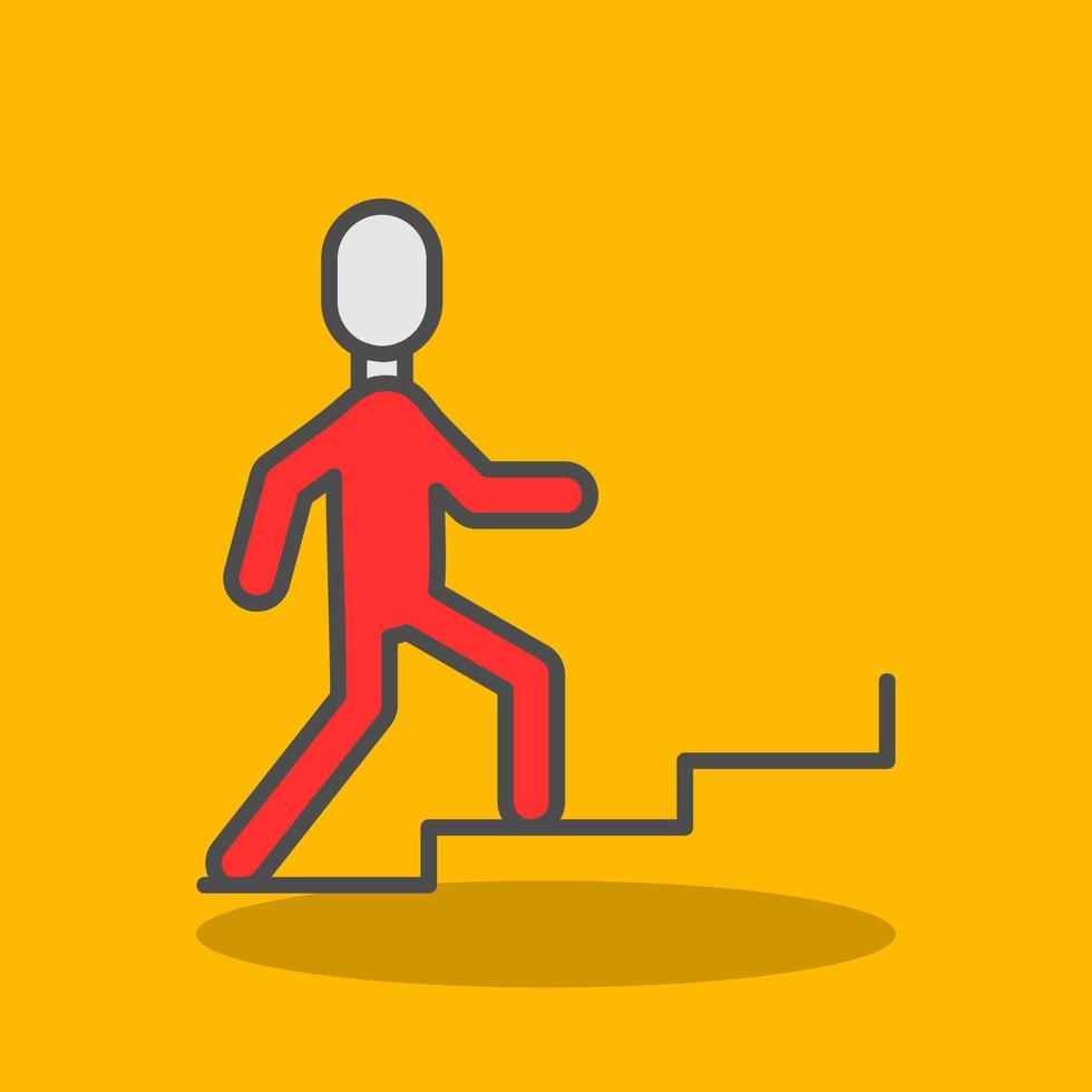 Person Climbing Stairs Vector Icon Design