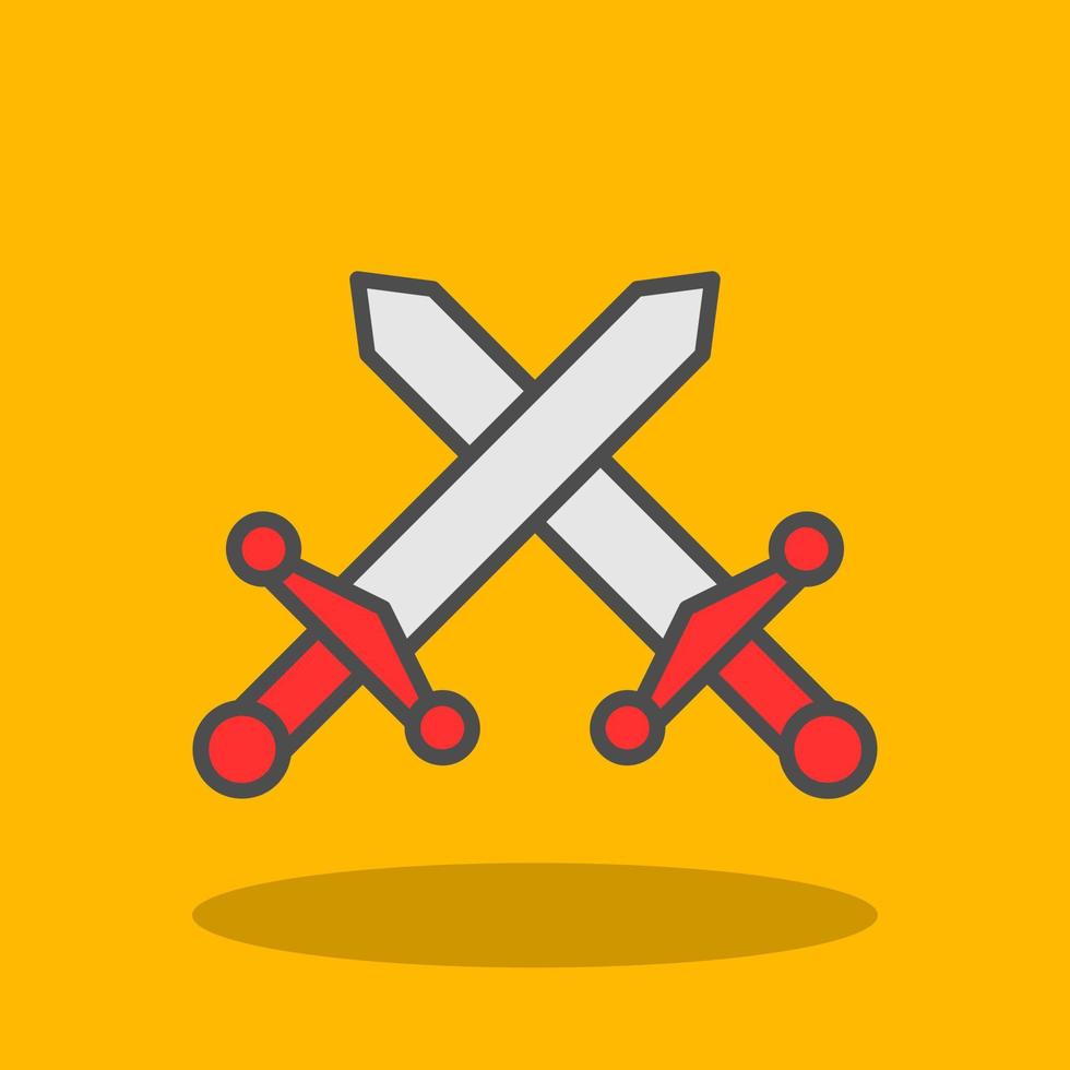 Sword Fighting Vector Icon Design