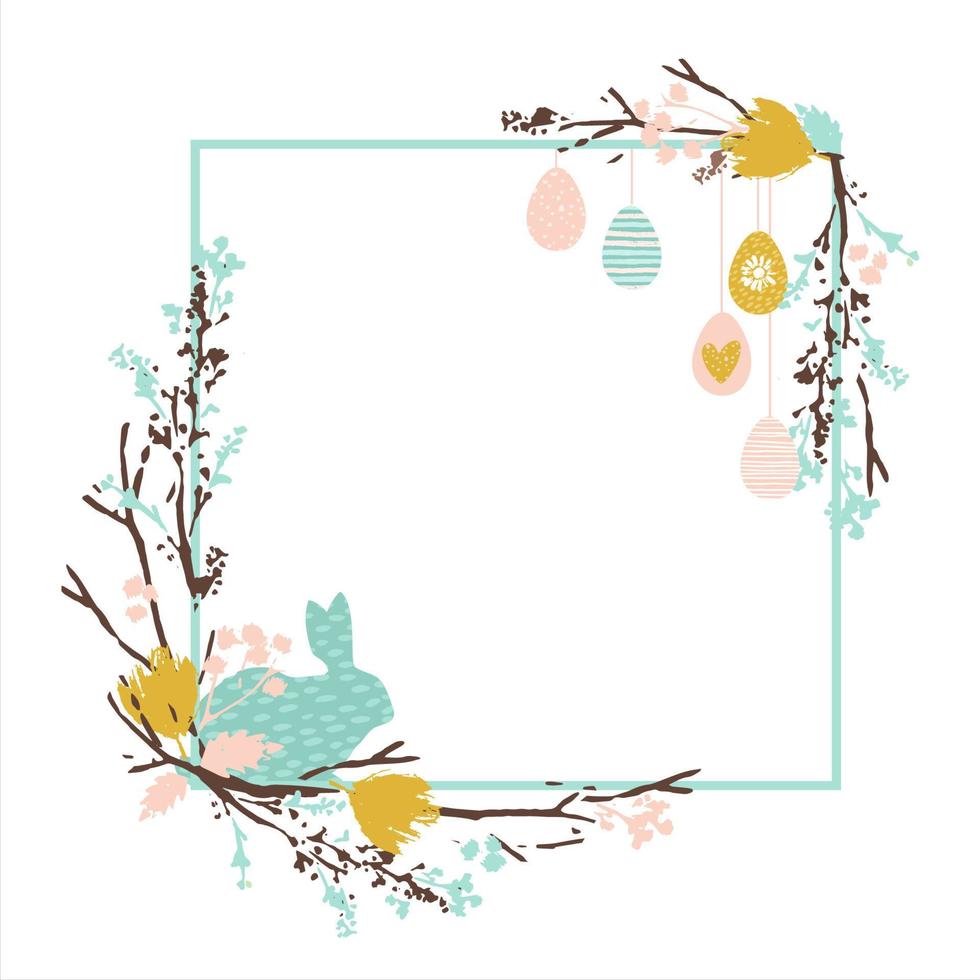 Happy Easter Frame. Vector design for card, poster, flyer and other use.
