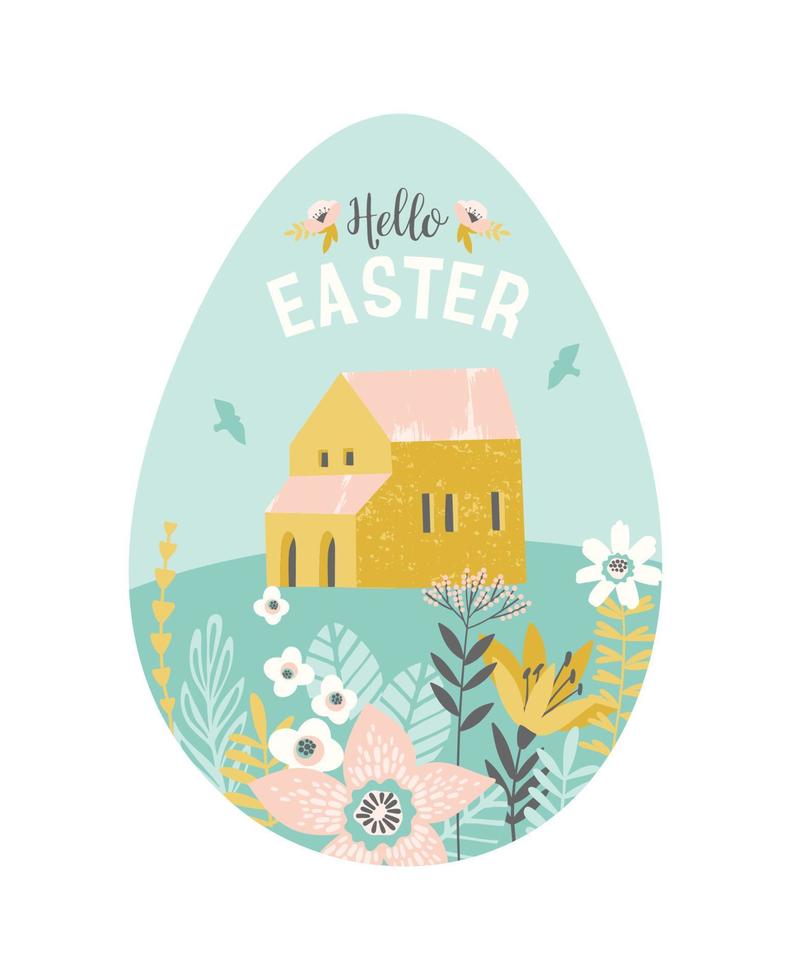 Happy Easter. Vector isolated illustration for card, poster, flyer and other use. Design element.