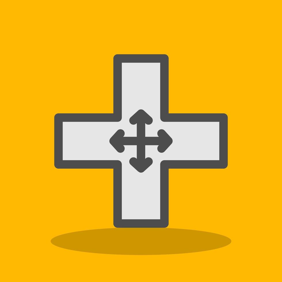 Four Way Intersection Vector Icon Design