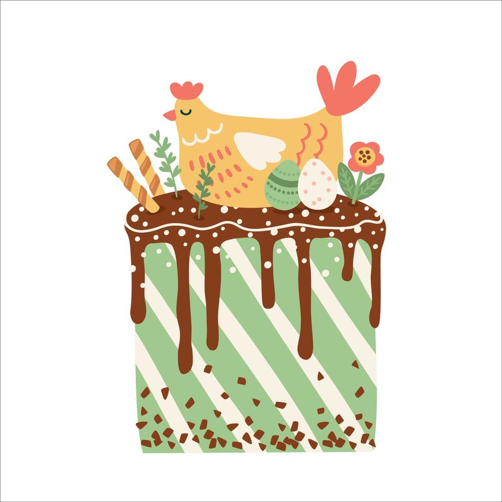 Pascua de Resurrección fiesta pastel. aislado ilustración con Pascua de Resurrección simbolos vector diseño modelo.