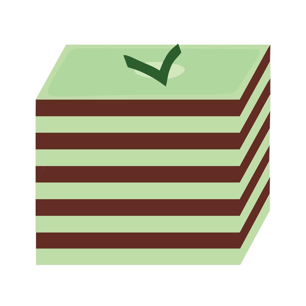Indonesian traditional snack food Layered cake with pandanus and chocolate vector