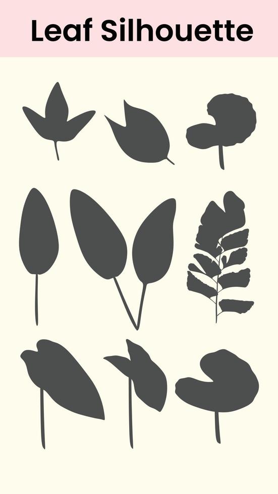 hoja silueta vegetación tema icono ilustración vector