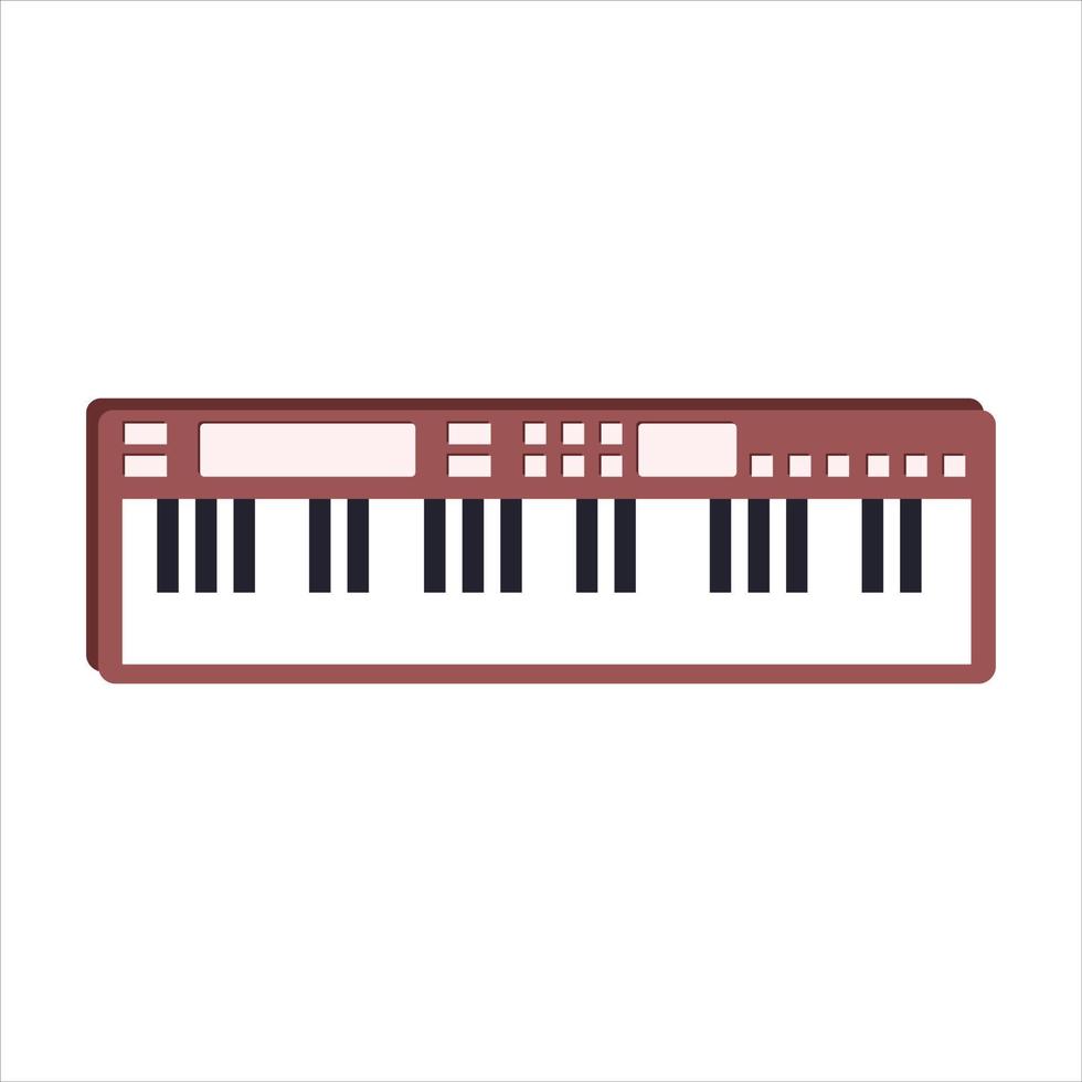 musical instrumento rojo piano teclado vector