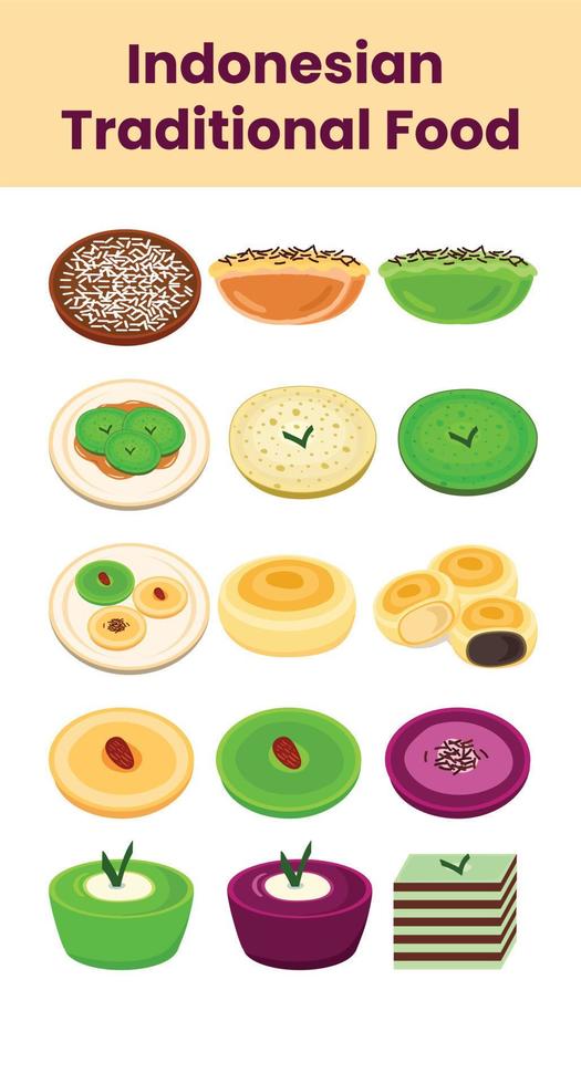 Indonesian traditional snack food with flour base vector