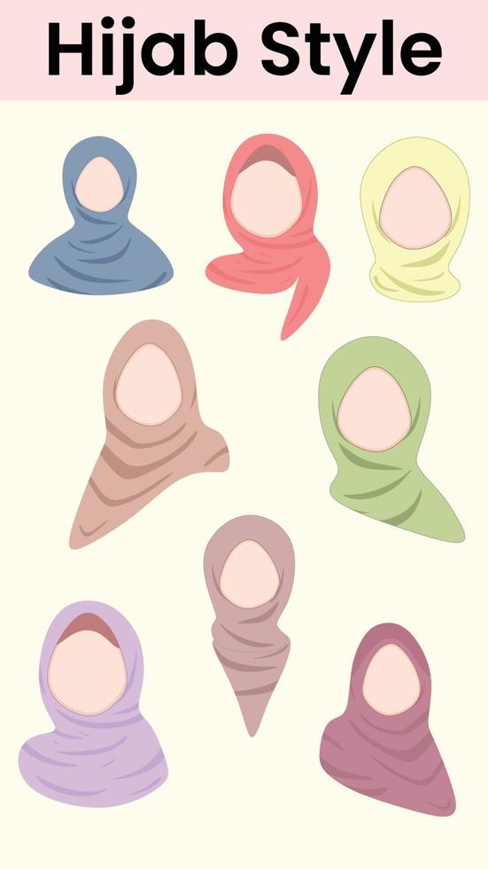 Women hijab style icon illustration, Islamic theme. vector