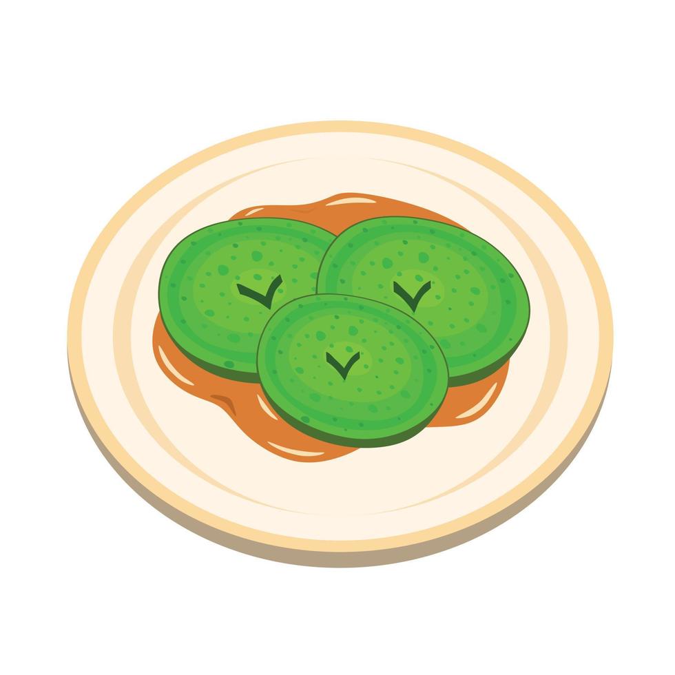 Indonesian traditional snack food Sorabi baked and pandanus vector