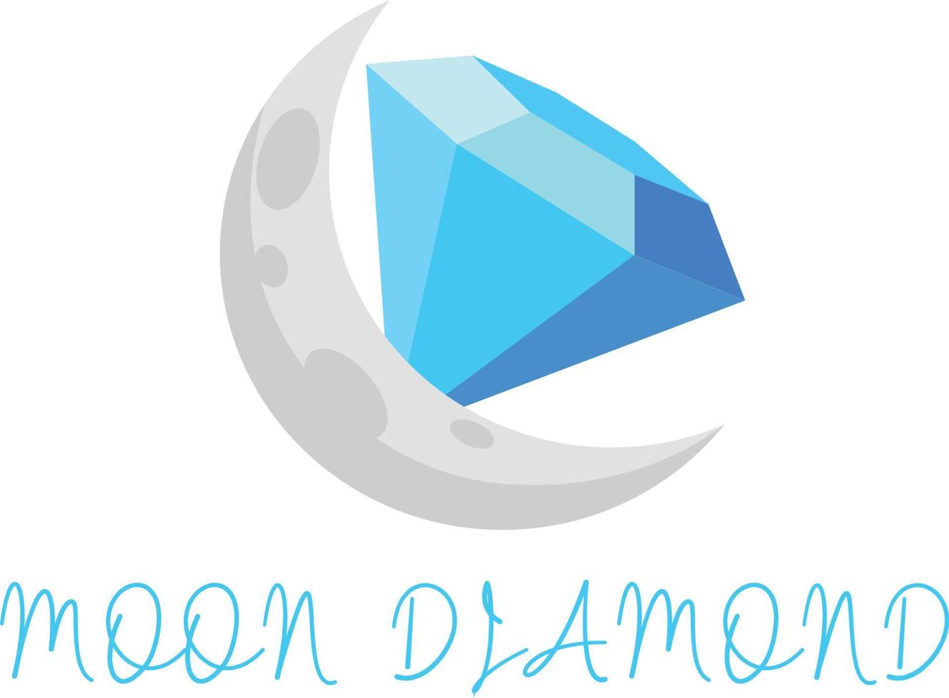 Luna diamante logo vector archivo