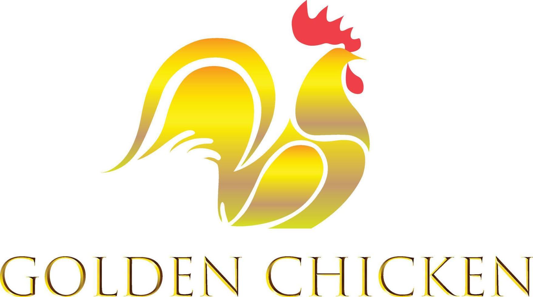 dorado pollo logo vector archivo