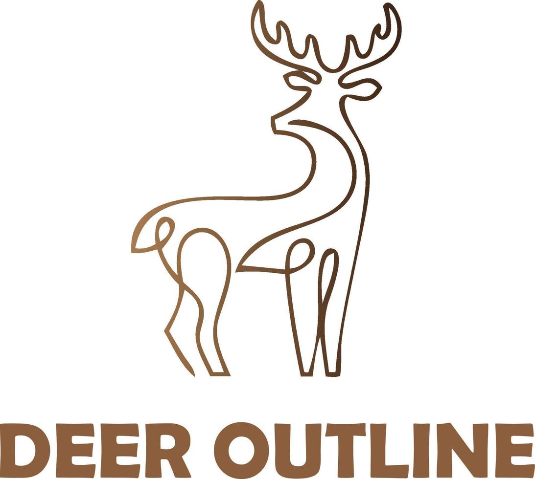 Deer Outline Logo Vector File