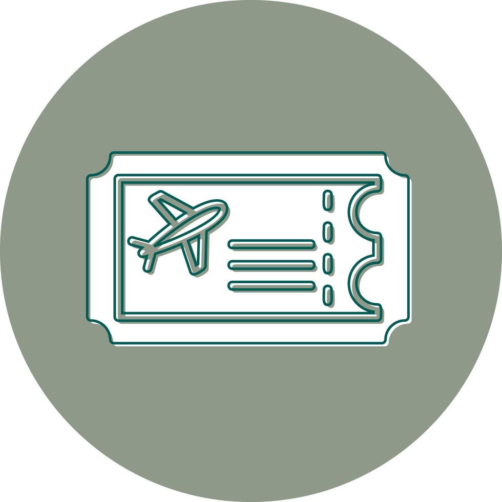 icono de vector de billete de avión