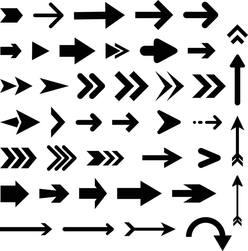plano negro flechas icono paquete vector archivo