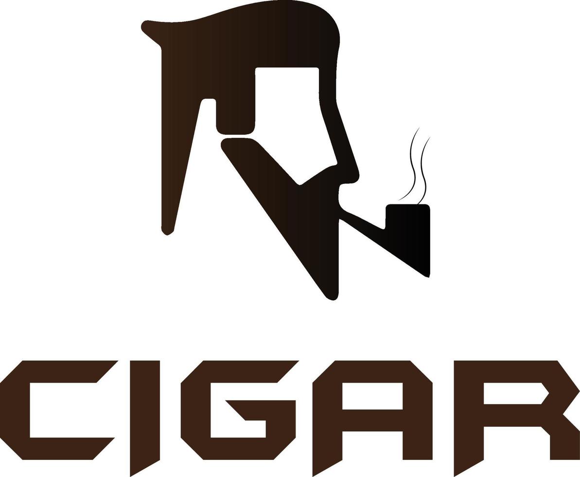 Cigar Smoking Logo Vector File