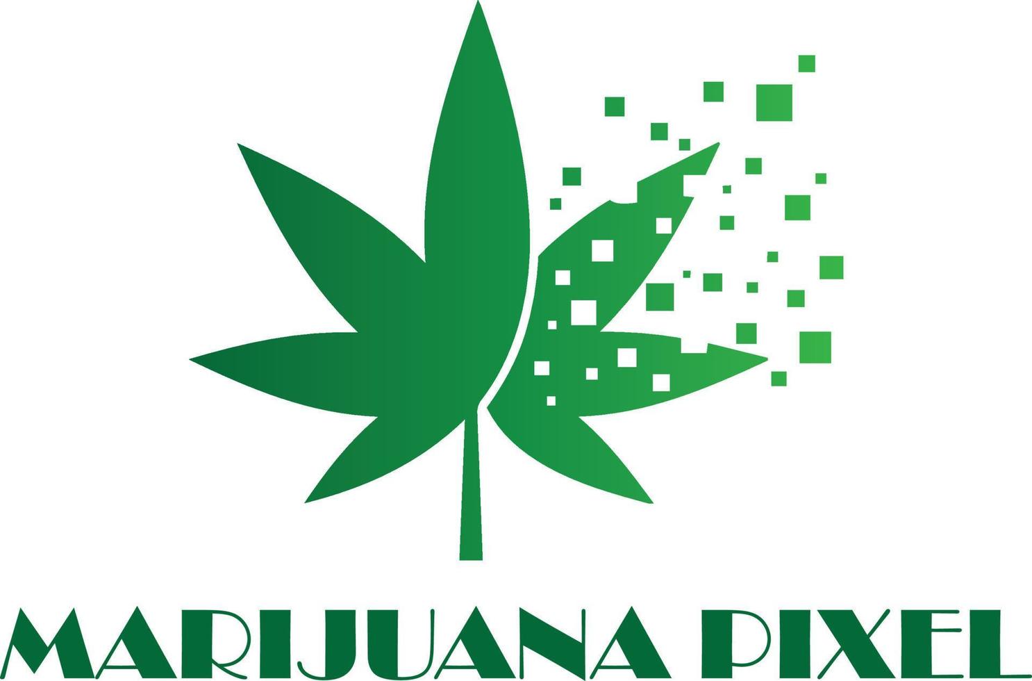 marijuana píxel logo vector archivo