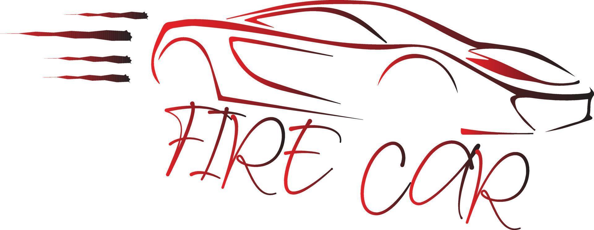 fuego coche logo vector archivo