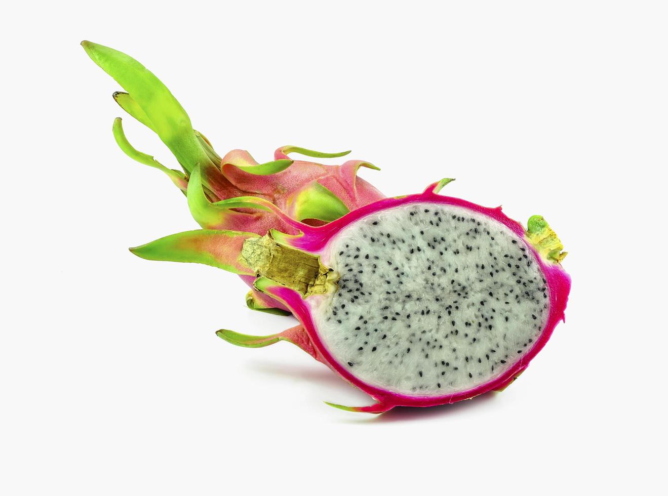 clean dragon fruit on white background photo